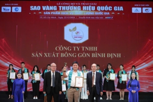 cong ty tnhh san xuat bong gon binh dinh  vinh du nhan giai thuong san pham dich vu chat luong quoc gia 2024 tai le cong bo sao vang thuong hieu quoc gia 2024