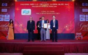 huy chuong vang   san pham nhua chat luong cao uy tin quoc gia    giai thuong vinh danh danh dau buoc khoi dau an tuong cho cong ty tnhh nhua binh minh han viet