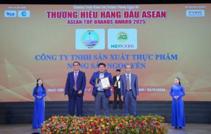 cong ty tnhh san xuat thuc pham nong san ngoc yen tiep tuc ghi dau an lon tren thi truong quoc te khi thuong hieu muoi say ngoc yen duoc vinh danh trong top 10 thuong hieu tieu bieu hang dau nam 2025