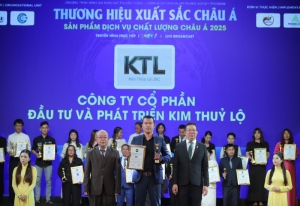 cong ty co phan dau tu va phat trien kim thuy lo da vinh du nhan duoc giai thuong  huy chuong vang san pham dich vu xuat sac chau a 2025